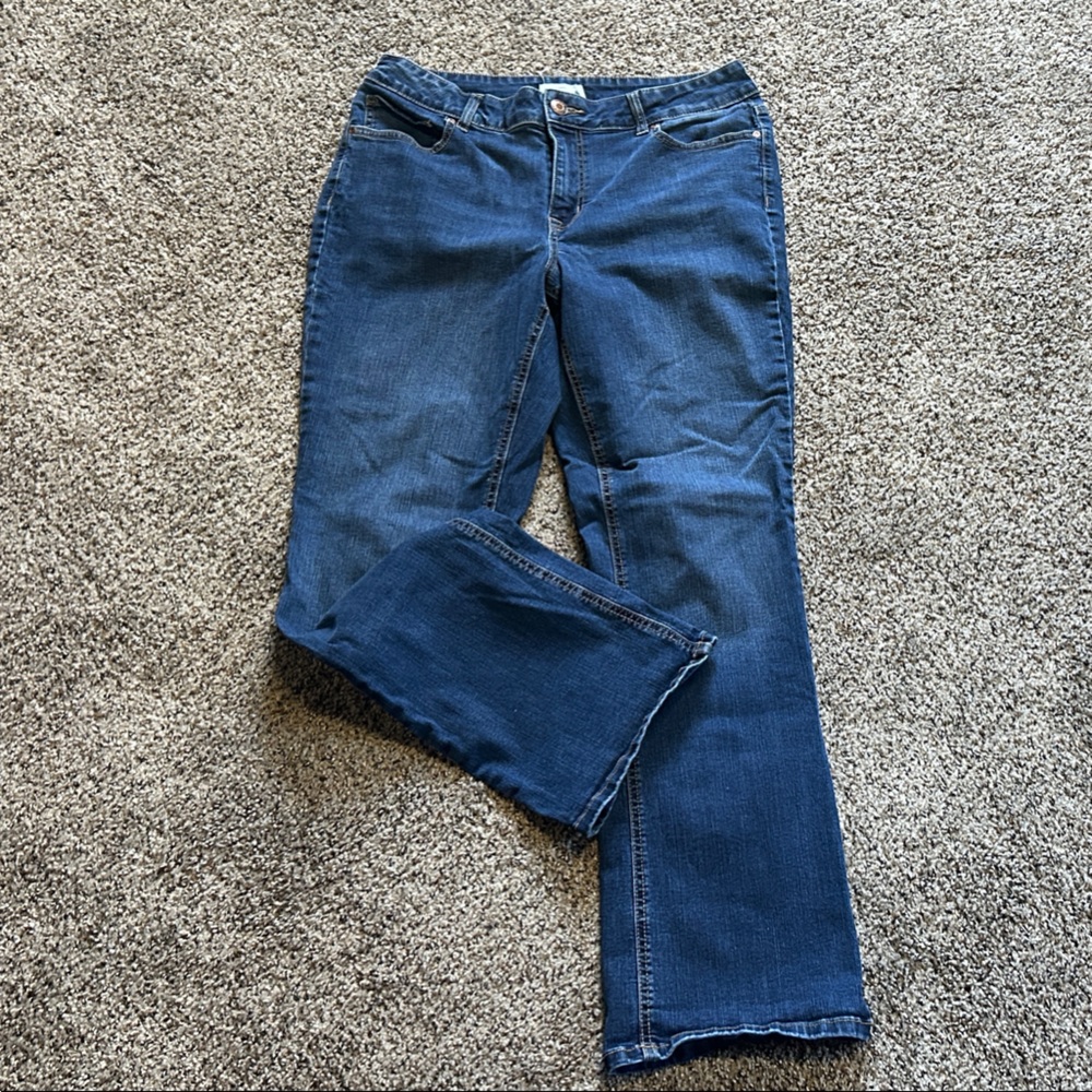 Maurices Dark Blue Boot Cut Jeans High Rise Curvy